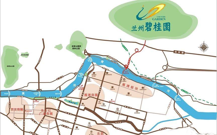 兰州碧桂园三期文璟城位置交通图
