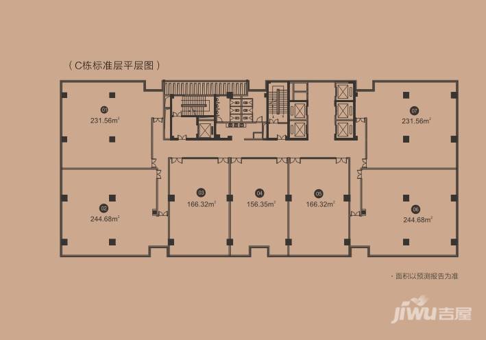 中盈广场c栋标准层平层图