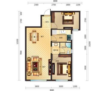 乌鲁木齐白鸟郡爱情公寓户型图-房型图-平面图-吉屋网
