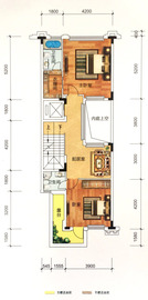 益丽龙湖e1-2型四拼别墅五房三厅五卫 建面:约320平