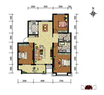 (待售)荣盛锦绣花苑二期3房户型户型图