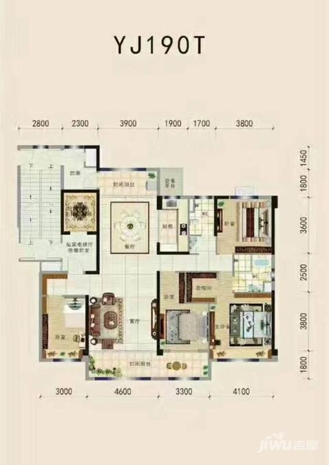 碧桂园紫龙府6室3厅3卫190平米户型图