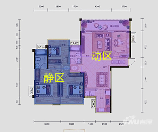 户型动静分离干湿分区 规划合理