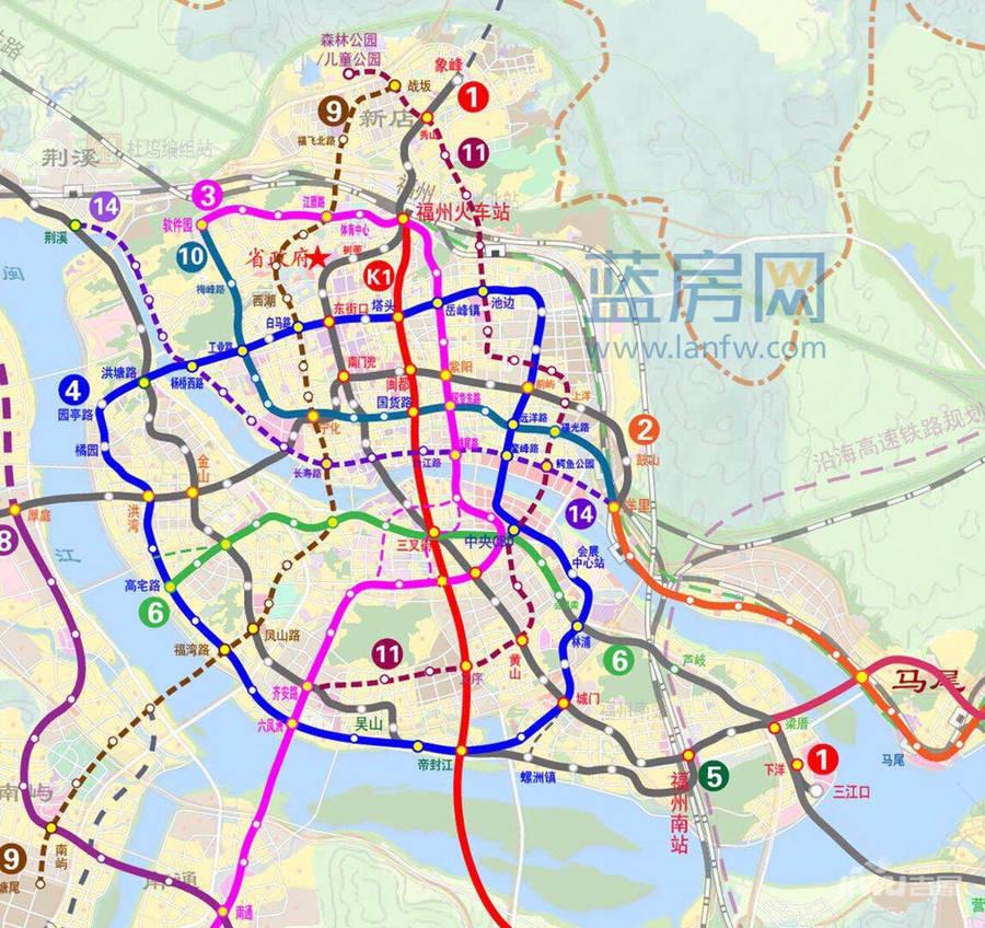 福州地铁线路规划图大汇总泰禾桂山院子周边有经过哪些地铁