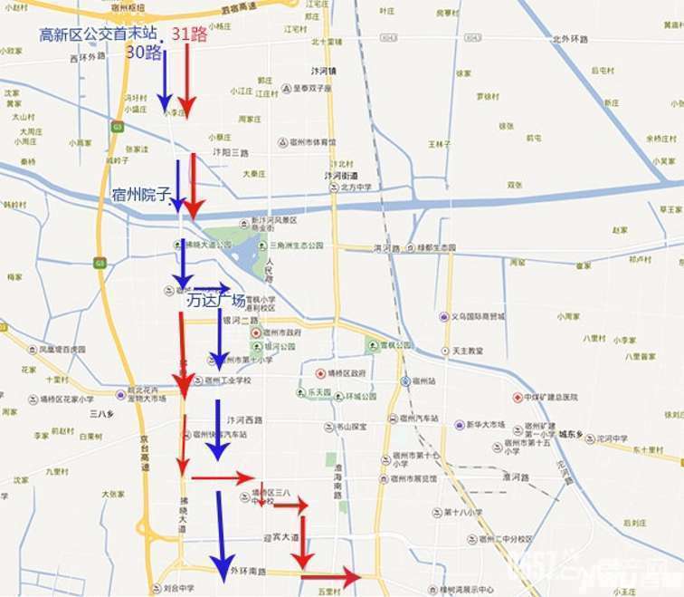 30路,31路公交路线图