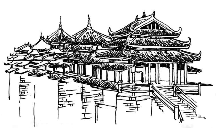 柳州市百里柳江风景区新建风雨桥