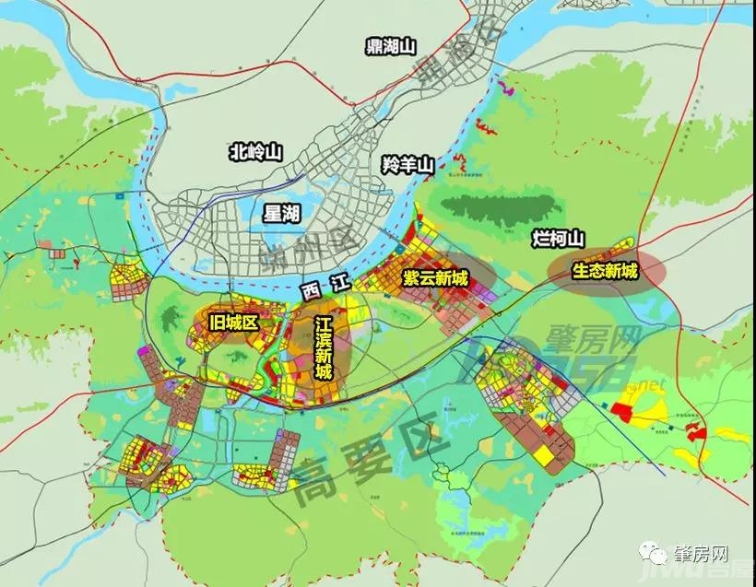 结合我市 "北融南拓"的发展规划,高要区将加快紫云新城,生态新城,江滨