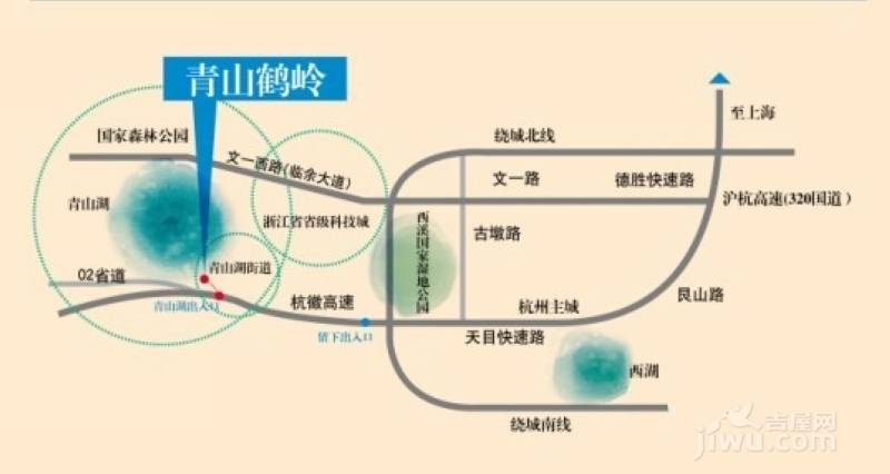 青山鹤岭位置交通图图片