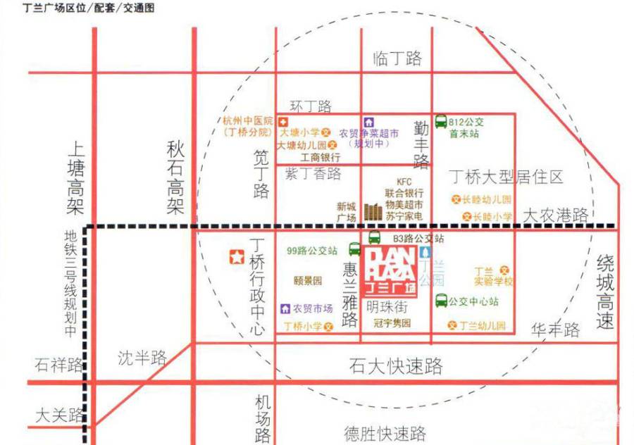 丁兰广场位置交通图