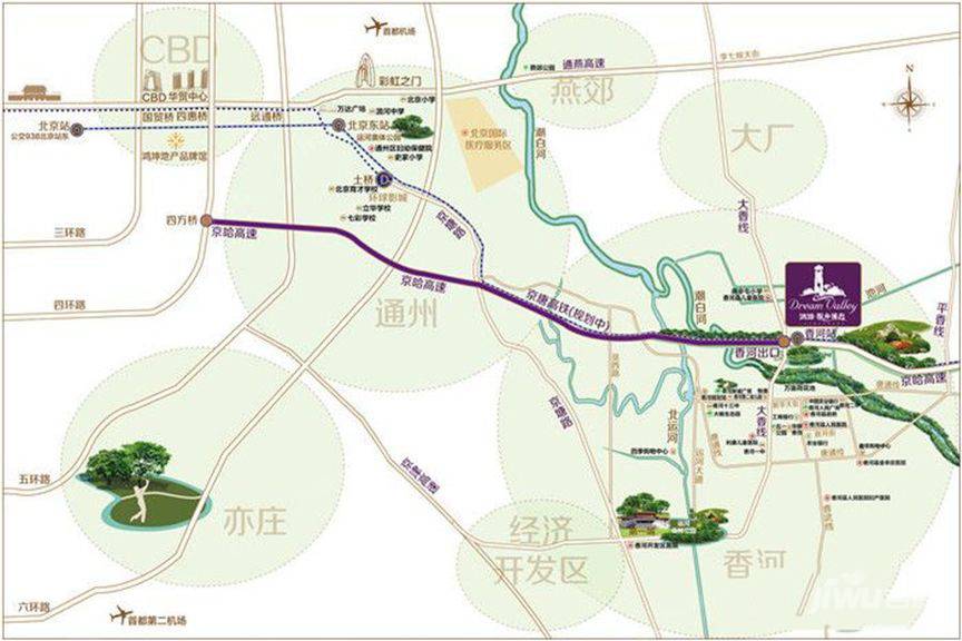 鸿坤原乡溪谷位置交通图