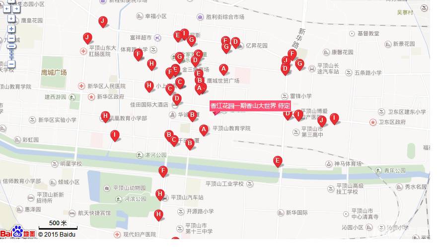 香江花园一期香山大世界位置交通图