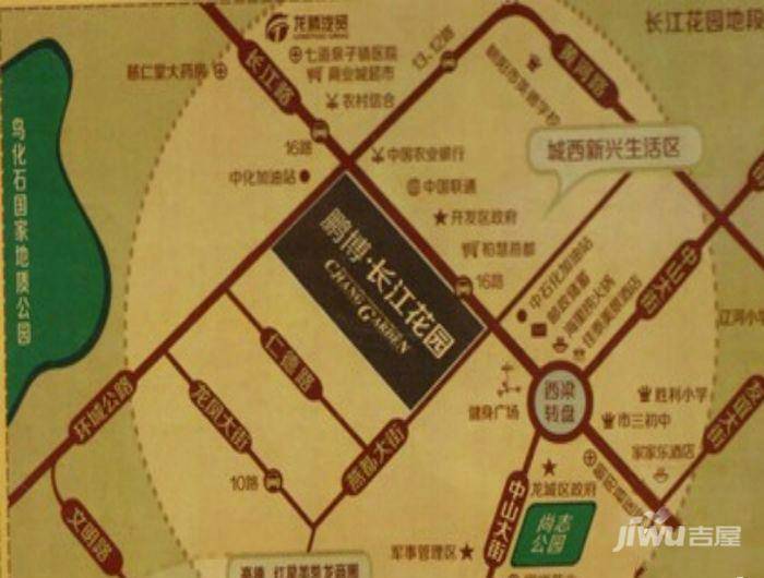 长江花园二期位置交通图