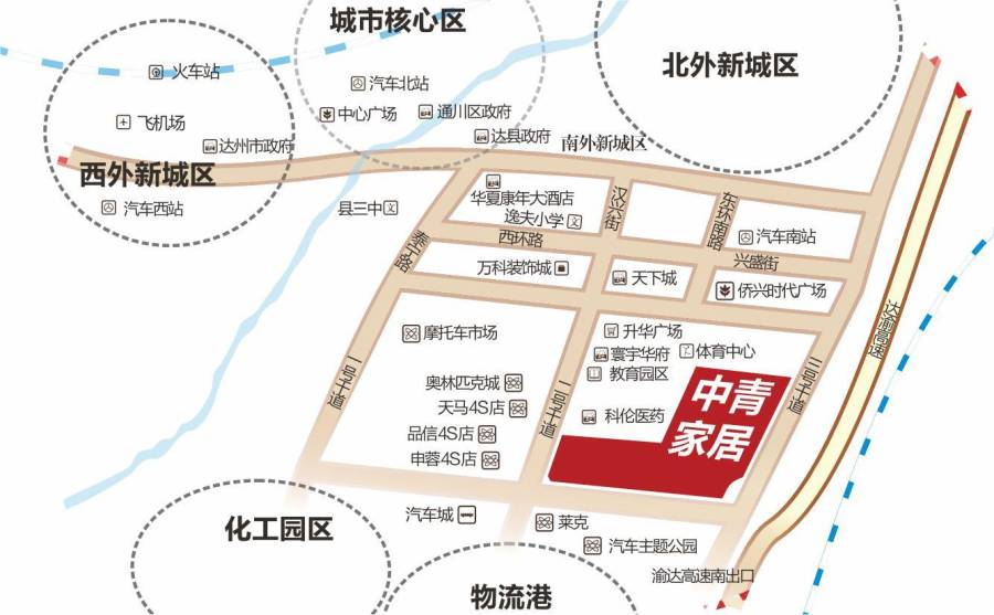 中青SOHO公寓位置交通图