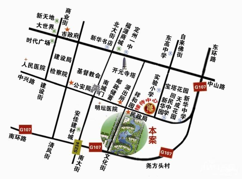 懋鑫福城位置交通图