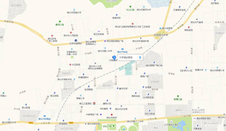 淮北市大学城创客驿站位置交通图