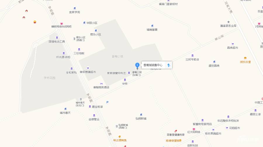 涌岷香榭城位置交通图