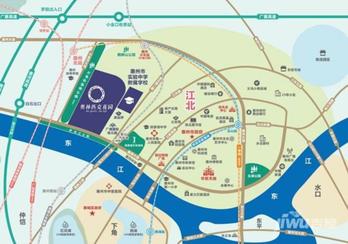 奥林匹克花园位置交通图