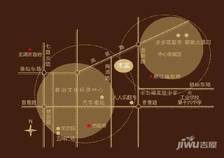 新贵华城三期位置交通图