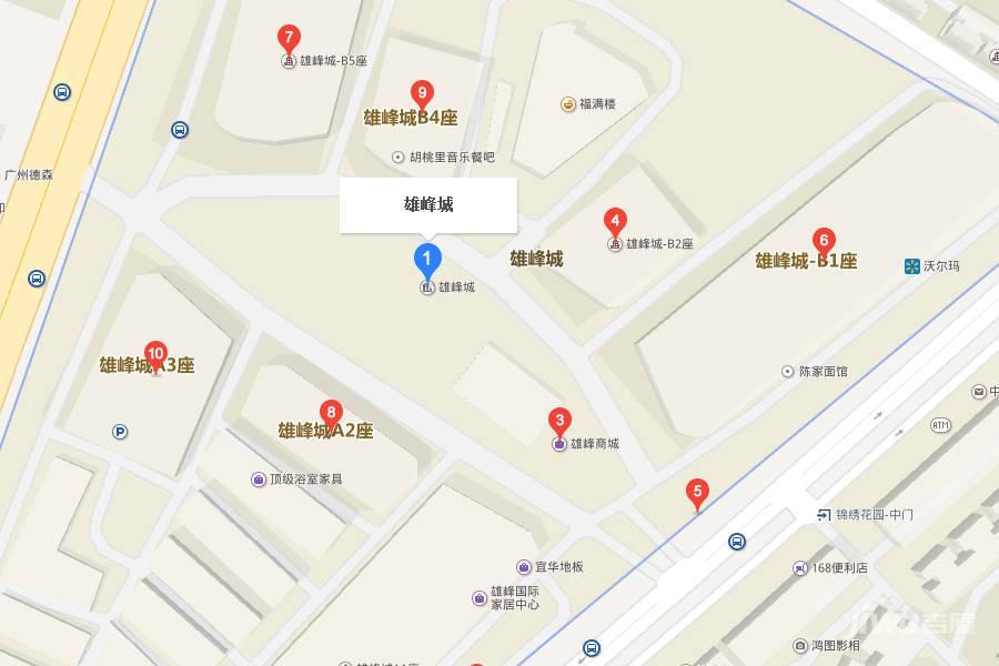 雄峰城写字楼位置交通图