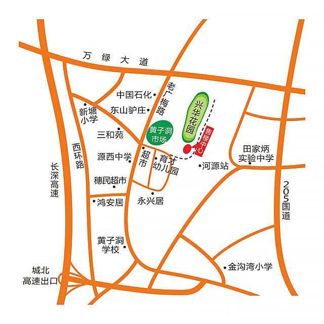 菲迪克兴华花园位置交通图