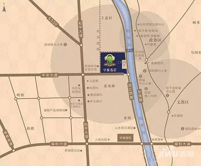 华城翡翠位置交通图