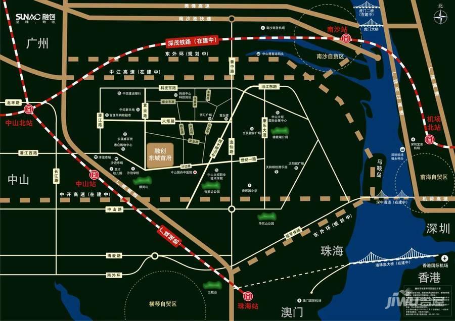 融创东城首府位置交通图