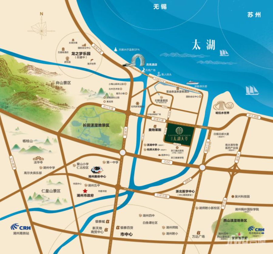 港龙太湖天萃位置交通图图片