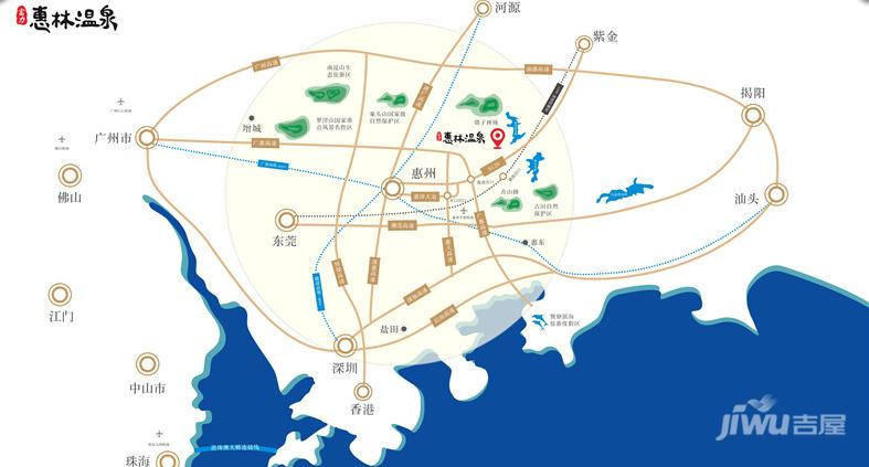富力惠林温泉位置交通图