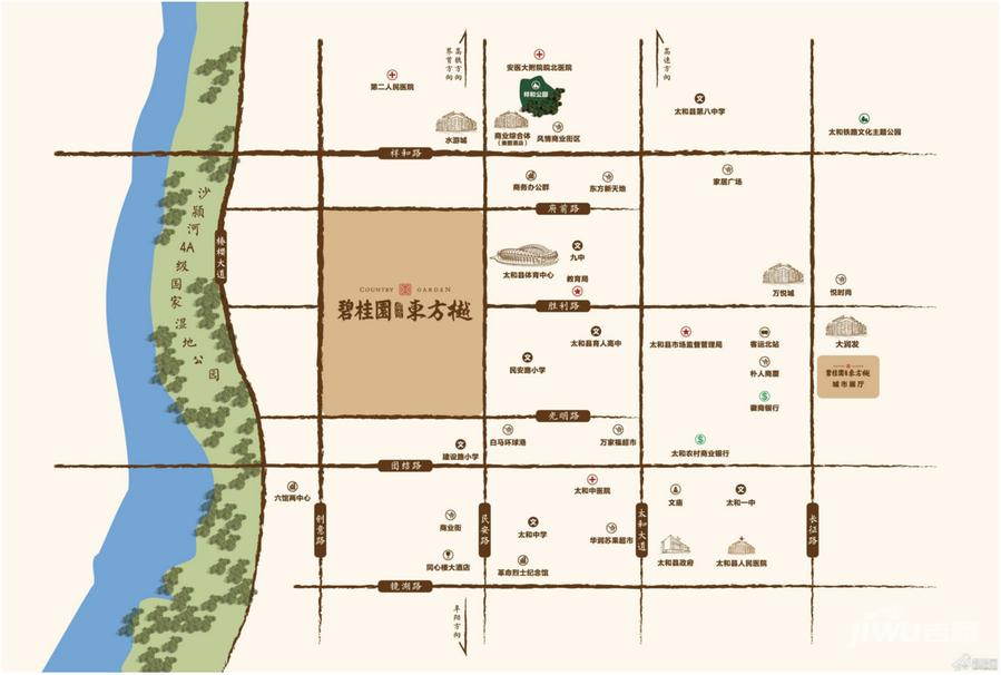 碧桂园晶宫东方樾位置交通图