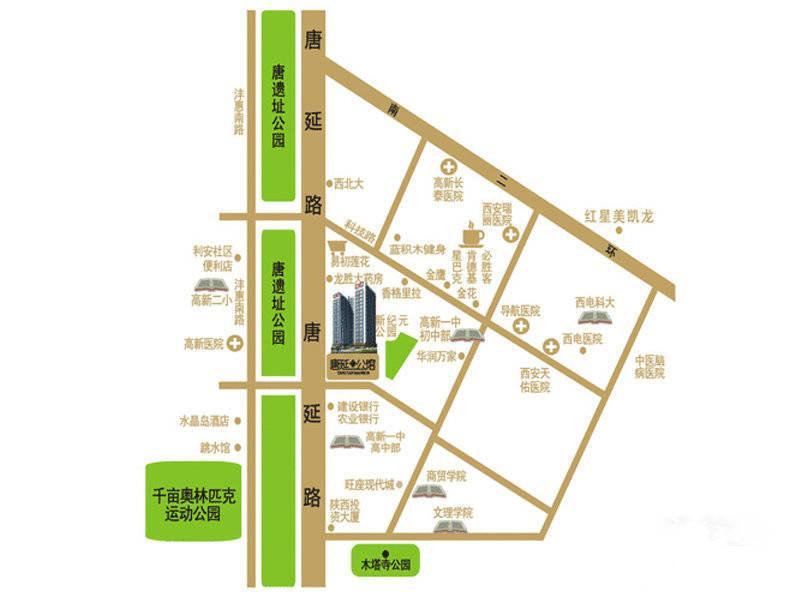 唐延公馆商铺位置交通图