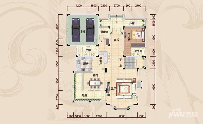 保利阆峰云墅2室3厅2卫233.3㎡户型图