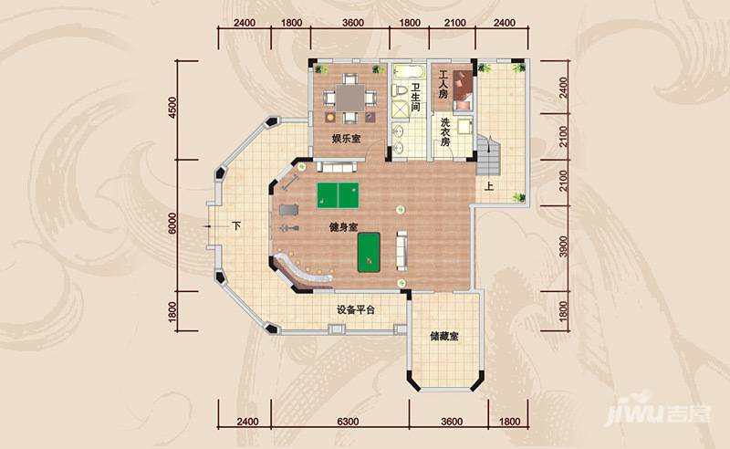 保利阆峰云墅2室1厅1卫159.2㎡户型图