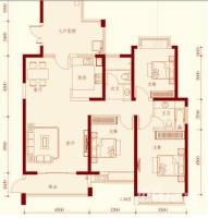 湘江世纪城3室2厅2卫134.3㎡户型图