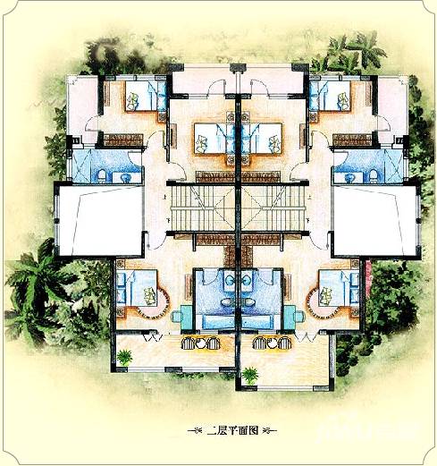 美洲故事5室4厅5卫386㎡户型图