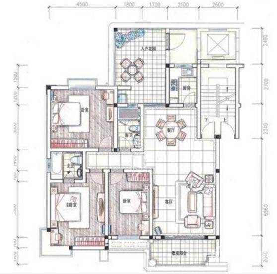 江山帝景4室2厅2卫147㎡户型图