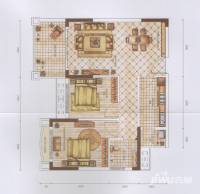 未来康桥长郡2室2厅1卫77㎡户型图