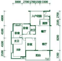 景秀江山4室2厅2卫160㎡户型图