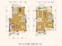 西城时代家园4室3厅2卫165.8㎡户型图