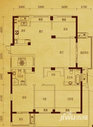 顺发康庄5室2厅2卫159㎡户型图