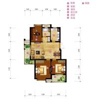 金日紫爵公寓3室2廳1衛92.2㎡戶型圖