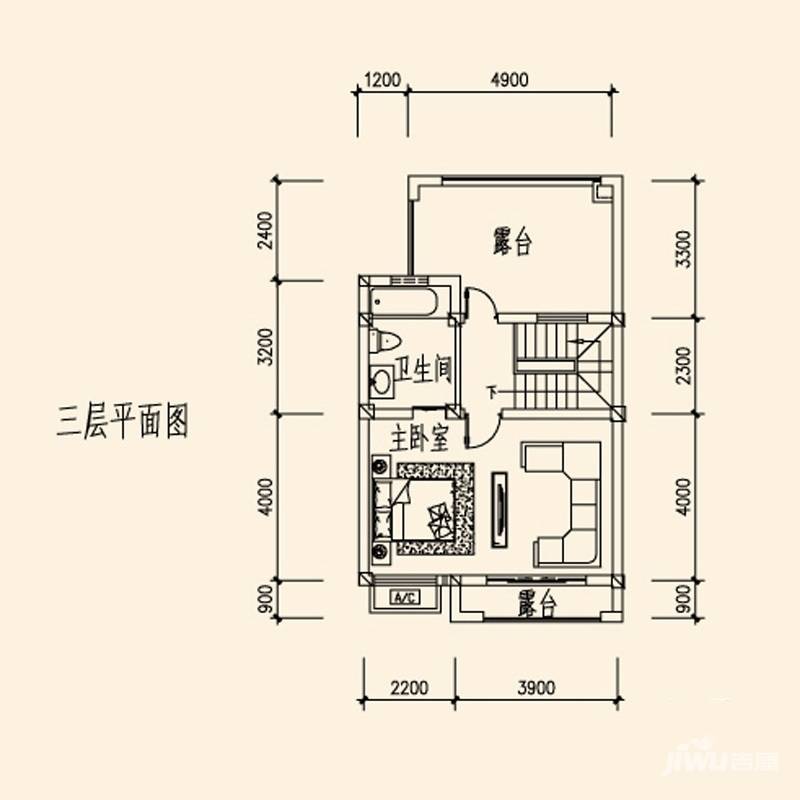 山水英伦庄园3室2厅3卫171㎡户型图