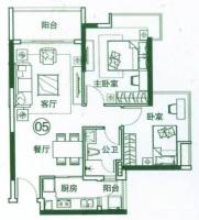 海伦春天2室2厅1卫82㎡户型图