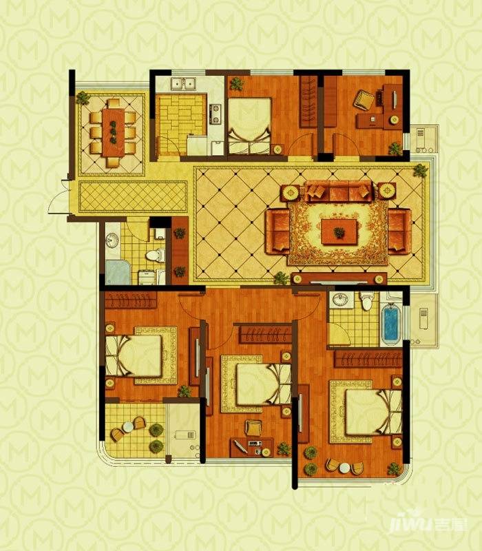 东润枫华4室2厅2卫176㎡户型图