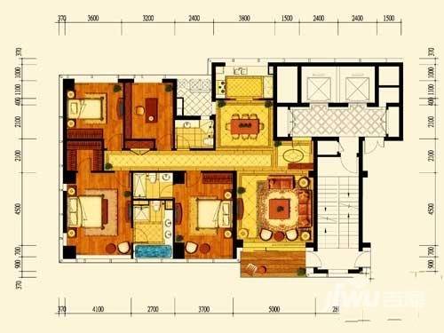 绿城蓝色钱江4室3厅2卫205㎡户型图