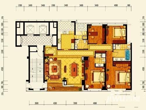 绿城蓝色钱江4室3厅2卫230㎡户型图