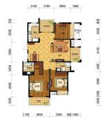 广宇上东城商铺3室2厅2卫125㎡户型图