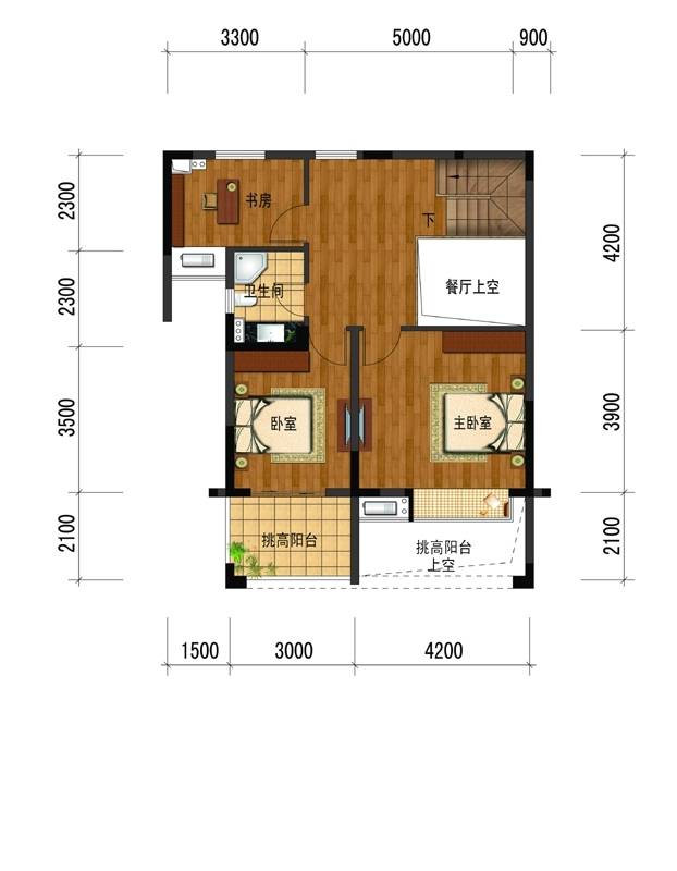 广宇上东城商铺3室1厅1卫143㎡户型图