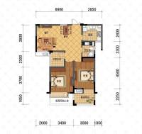 广宇上东城商铺2室2厅1卫84㎡户型图