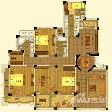 绿城蓝庭花园洋房5室2厅3卫200㎡户型图