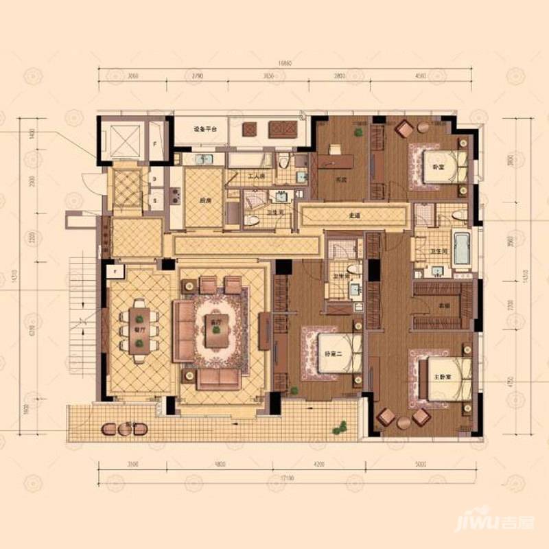 绿城玉园5室2厅4卫249㎡户型图